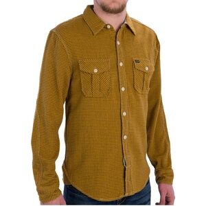True Grit Men’s Long Sleeve 2-Pocket Yellow Button Down Size XL Flannel Lined